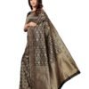 Black Coloured Poly Silk Banarasi Jacquard Partywear Saree | SLV1115S59 - Image 4