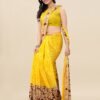 Yellow Printed Saree | 1182S106 - Image 4