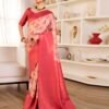 Ready To Wear Cream Silk Printed Saree