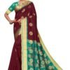 Maroon Banarasi Silk Saree
