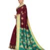 Maroon Banarasi Silk Saree - Image 2