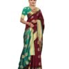 Maroon Banarasi Silk Saree - Image 4