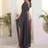 Ready To Wear Black Georgette Printed Plain Saree - Image 4