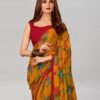 Yellow Printed Georgette Saree - Image 2
