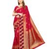 Red Coloured Poly Silk Jacquard Partywear saree