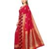 Red Coloured Poly Silk Jacquard Partywear saree - Image 2
