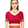 Red Coloured Poly Silk Jacquard Partywear saree - Image 4