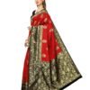 Red Coloured Poly Silk Jacquard Partywear saree - Image 3