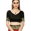 Red Coloured Poly Silk Jacquard Partywear saree - Image 5