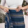 Ready To Wear Sea Blue Georgette Plain Printed Saree - Image 8