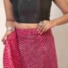 Ready To Wear Dark Pink Georgette Printed Leheriya Saree - Image 8