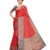 Red Coloured Poly Silk Jacquard Partywear saree