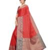Red Coloured Poly Silk Jacquard Partywear saree - Image 2