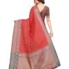 Red Coloured Poly Silk Jacquard Partywear saree - Image 3