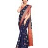 Navy Blue Coloured Poly Silk Jacquard Partywear saree | SLV1627S214 - Image 4