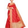 Red Coloured Poly Silk Jacquard Partywear saree - Image 2