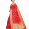 Red Coloured Poly Silk Jacquard Partywear saree - Image 14