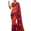 Red Coloured Chiffon Printed Satin Border Casual saree | SLV1652S352
