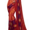 Red Coloured Chiffon Printed Satin Border Casual saree | SLV1652S352 - Image 3