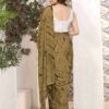Ready To Wear Peanut Brown Georgette Printed Saree - Image 4