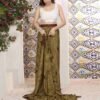 Ready To Wear Peanut Brown Georgette Printed Saree - Image 9