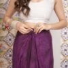 Ready To Wear Deep Violet Georgette Printed Saree - Image 7