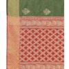 Olive Green Printed Silk Saree - Image 5