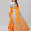 Orange Coloured Khadi Silk Printed Casual saree