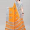 Orange Coloured Khadi Silk Printed Casual saree - Image 3