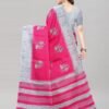 Pink Coloured Khadi Silk Printed Casual saree - Image 3