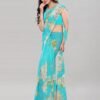 Aqua Blue Printed Saree | 1817S211 - Image 4