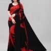 Black Coloured Georgette Printed Casual saree
