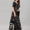 Black Cotton Bandhani Printed Saree | 1985S484 - Image 3