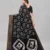 Black Cotton Bandhani Printed Saree | 1985S484 - Image 4