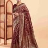 Maroon Banarasi Silk Saree