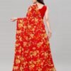 Red Printed Saree | 2082S641 - Image 3