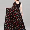 Black Printed Saree | 2098S668 - Image 3