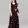 Black Printed Saree | 2098S668 - Image 4