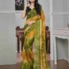 Ready To Wear Green Georgette Printed Saree