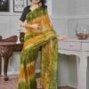 Ready To Wear Green Georgette Printed Saree - Image 4