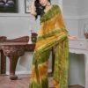 Ready To Wear Green Georgette Printed Saree - Image 5