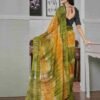 Ready To Wear Green Georgette Printed Saree - Image 6