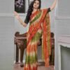 Ready To Wear Orange Georgette Printed Saree - Image 4