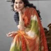 Ready To Wear Orange Georgette Printed Saree - Image 7