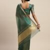 Peacock Green Organza Saree - Image 11