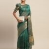 Peacock Green Organza Saree - Image 5