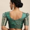 Peacock Green Organza Saree - Image 6