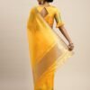 Mustard Yellow Organza Saree - Image 12