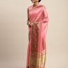 Rose Pink Organza Saree - Image 3