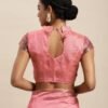Rose Pink Organza Saree - Image 12